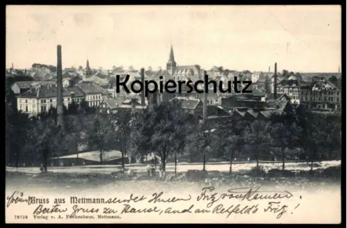 ALTE POSTKARTE GRUSS AUS METTMANN PANORAMA INDUSTRIE KINDER 1904 Ansichtskarte AK cpa postcard