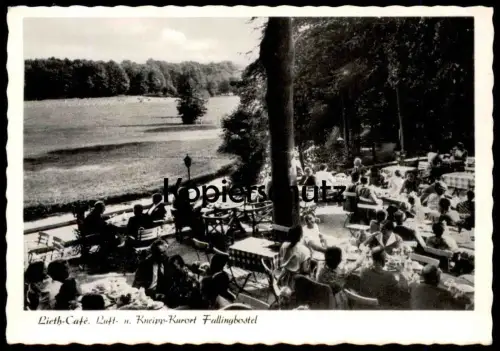 ALTE POSTKARTE FALLINGBOSTEL LIETH-CAFÉ IM BÖHMETAL E. Wischmann Freikegelbahn Freibad 2 Minuten Ansichtskarte postcard