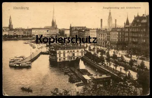 ALTE POSTKARTE HAMBURG ST. PAULI SPIELBUDENPLATZ 1912 Fahrrad cpa postcard Ansichtskarte AK
