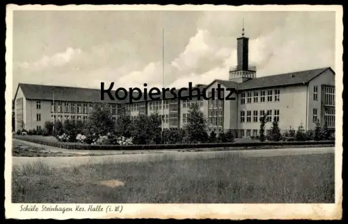 ÄLTERE POSTKARTE STEINHAGEN KREIS HALLE SCHULE school école cpa postcard AK Ansichtskarte