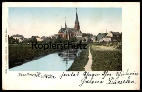 ALTE POSTKARTE ISSELBURG KIRCHE PANORAMA KREIS BORKEN Ansichtskarte postcard cpa AK