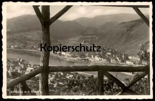 ALTE POSTKARTE ALF-BULLAY AN DER MOSEL AUSSICHTSPUNKT HOLZZAUN Moseltal Gesamtansicht moselle postcard AK Ansichtskarte