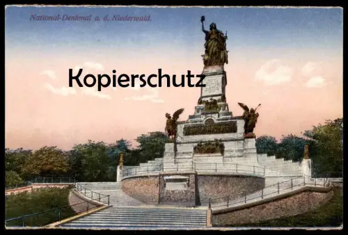 ALTE POSTKARTE NIEDERWALD-DENKMAL BEI RÜDESHEIM 1922 Niederwalddenkmal Nationaldenkmal monument cpa postcard AK