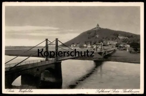 ALTE POSTKARTE PORTA WESTFALIKA LUFTKURORT PORTA-BARKHAUSEN Brücke Westfalica Ansichtskarte AK cpa postcard