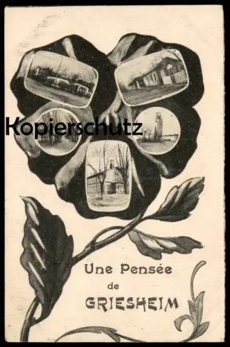 ALTE POSTKARTE UNE PENSÉE DE GRIESHEIM Souvenir cpa Ak Ansichtskarte postcard