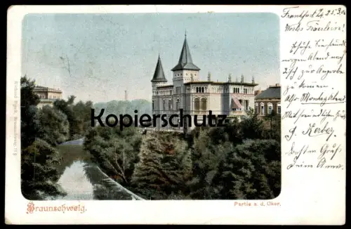 ALTE POSTKARTE BRAUNSCHWEIG PARTIE AN DER OKER Ansichtskarte cpa AK postcard