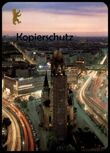 ÄLTERE POSTKARTE BERLIN KAISER-WILHELM-GEDÄCHTNISKIRCHE AM ABEND BEI NACHT night nuit Berliner Bär 4711 Minolta Philips