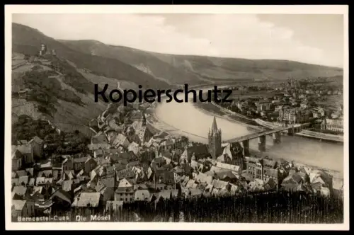 ALTE POSTKARTE BERNCASTEL-CUES DIE MOSEL PANORAMA Bernkastel-Kues Verlag Emil Günther Ansichtskarte AK cpa postcard