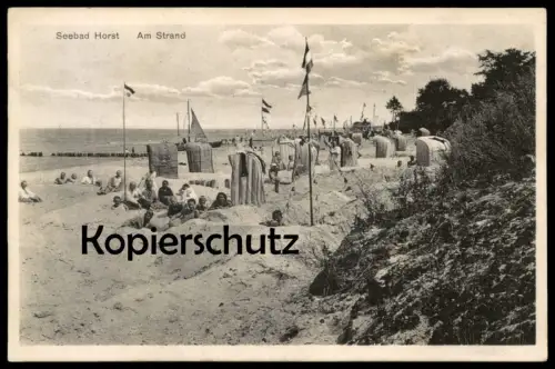 ALTE POSTKARTE SEEBAD HORST AM STRAND Pommern Niechorze Polen Poland Polska beach plage AK Ansichtskarte postcard cpa