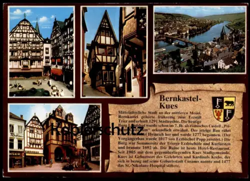 ÄLTERE POSTKARTE REHA-ZENTRUM-BERNKASTEL-KUES BALLON HEISSLUFTBALLON hot-air balloon montgolfière Ansichtskarte postcard