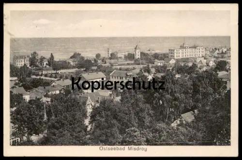 ALTE POSTKARTE OSTSEEBAD MISDROY STEMPEL BAHNPOST STETTIN Miedzyzdroje Pommern Poland Polska cpa Ansichtskarte postcard