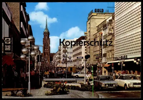ÄLTERE POSTKARTE KREFELD RHEINSTRASSE BMW 02 FORD TAUNUS AUTOS TIVOLI HAUS ZENTRA UHR Ansichtskarte AK cpa postcard