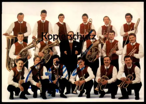 ÄLTERE POSTKARTE NEUE BÖHMISCHE BLASMUSIK ROLAND KOHLER ROSAMUNDE BMG ARIOLA BARTHOLOMÄ Orchester Musik Böhmen Trompete