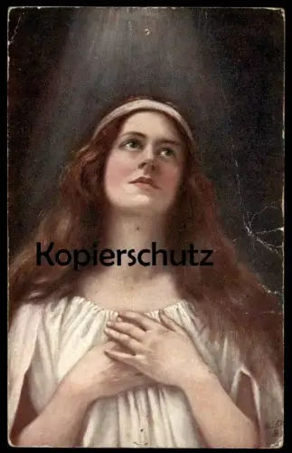 ALTE POSTKARTE RAPHAEL TUCK SERIE NO. 9378 OILETTE postcard believing woman Femme gläubige Frau postcard Ansichtskarte