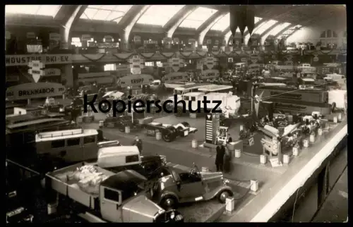 ALTE POSTKARTE IAA BERLIN 1933 INTERNATIONALE AUTOMOBIL AUSSTELLUNG JUNKERS BRENNABOR KRUPP LINDNER LKW CAMION IAA car