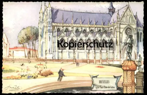 ÄLTERE KÜNSTLER POSTKARTE BRUXELLES EGLISE NOTRE-DAME SABLON BRUSSEL BRÜSSEL KIRCHE church cpa postcard Ansichtskarte