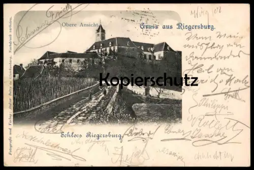 ALTE POSTKARTE GRUSS AUS RIEGERSBURG STEIERMARK 1901 SCHLOSS OBERE ANSICHT HOCHSCHLOSS KRONECK Burg chateau castle cpa