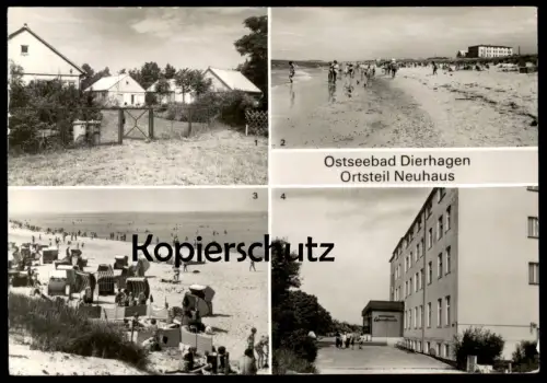 ÄLTERE POSTKARTE OSTSEEBAD DIERHAGEN ORTSTEIL NEUHAUS BETRIEBSFERIENHÄUSER FDGB HEIM LEBENSFREUDE Ansichtskarte postcard