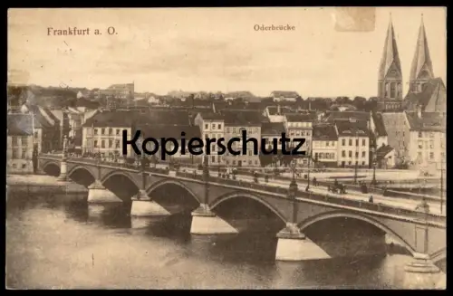 ALTE POSTKARTE FRANKFURT AN DER ODER ODERBRÜCKE 1932 Brücke bridge pont postcard Ansichtskarte cpa AK