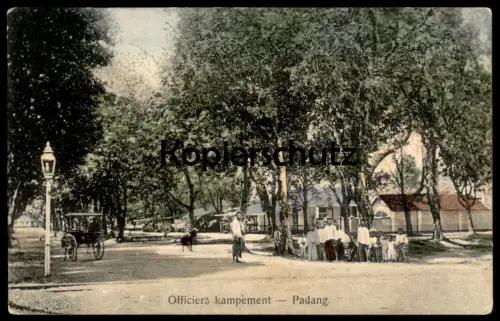 ALTE POSTKARTE SUMATRA PADANG OFFICIERS KAMPEMENT 1914 INDONESIA Indonesien Ansichtskarte postcard cpa AK