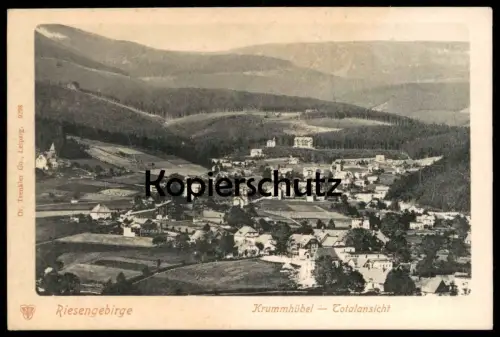 ALTE POSTKARTE KRUMMHÜBEL TOTALANSICHT TOTAL RIESENGEBIRGE KARPACZ Karkonosze Krkonose Ansichtskarte postcard cpa AK