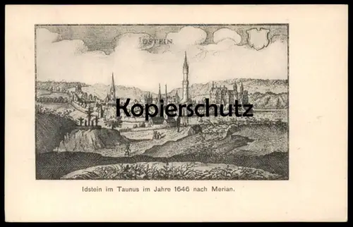 ALTE POSTKARTE IDSTEIN IM TAUNUS IM JAHRE 1646 NACH MERIAN STICH Ansichtskarte AK postcard cpa