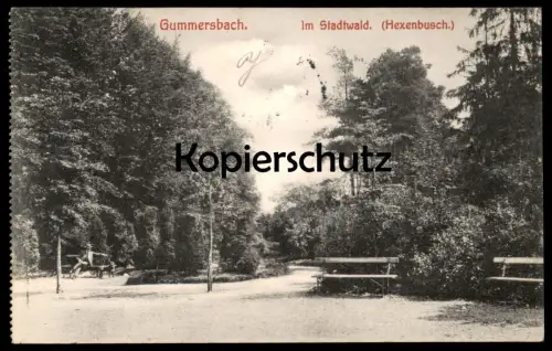 ALTE POSTKARTE GUMMERSBACH IM STADTWALD HEXENBUSCH Hexe witch socière Ansichtskarte cpa postcard AK