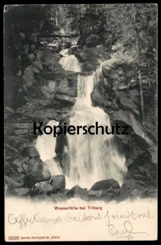 ALTE POSTKARTE WASSERFÄLLE BEI TRIBERG BAHNPOST KONSTANZ OFFENBURG 1904 Wasserfall waterfall Ansichtskarte postcard cpa