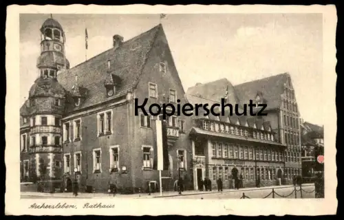 ALTE POSTKARTE ASCHERSLEBEN RATHAUS Beflaggung Flagge AK Ansichtskarte postcard cpa