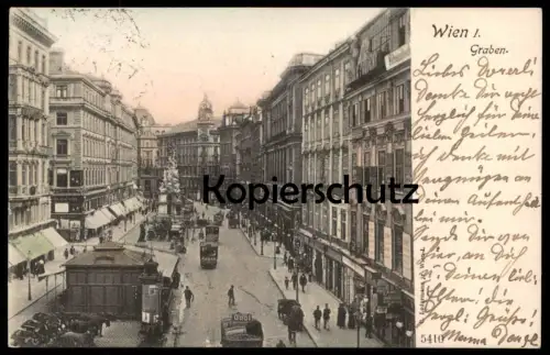ALTE POSTKARTE WIEN GRABEN 1903 ODOL WERBUNG REKLAME Strassenbahn Tram tramway Austria Österreich Autriche cpa postcard