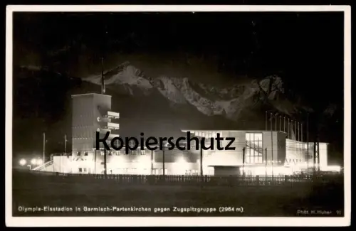 ALTE POSTKARTE GARMISCH-PARTENKIRCHEN OLYMPIA-EISSTADION Stade Olympique de Glace Olympic Ice Stadium Ice cpa postcard