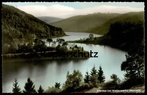 ÄLTERE POSTKARTE EDERSEE BEI NIEDERWERBE WALDECK Talsperre Ansichtskarte postcard AK cpa
