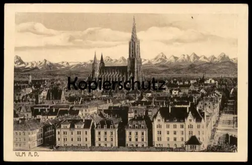 ALTE POSTKARTE ULM AN DER DONAU PANORAMA TOTALANSICHT GESAMTANSICHT TOTAL Ansichtskarte AK cpa postcard
