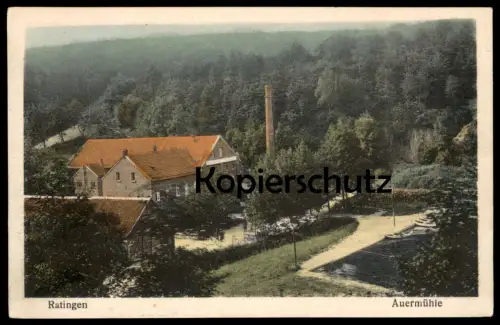 ALTE POSTKARTE RATINGEN AUERMÜHLE PANORAMA Teich Mühle Ansichtskarte postcard AK cpa