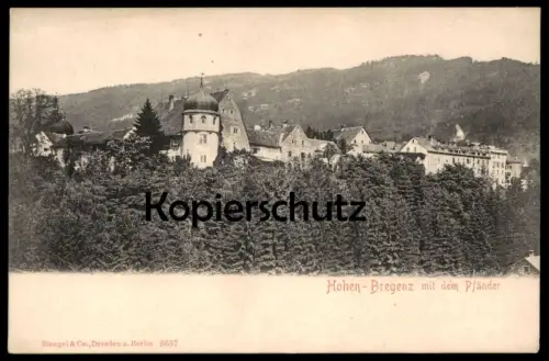 ALTE POSTKARTE HOHEN-BREGENZ MIT DEM PFÄNDER VERLAG STENGEL & CO. postcard Ansichtskarte cpa AK