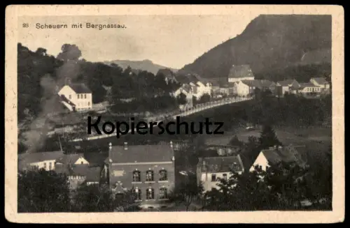 ALTE POSTKARTE SCHEUERN MIT BERGNASSAU PANORAMA TOTALANSICHT 1924 NASSAU postcard Ansichtskarte cpa AK
