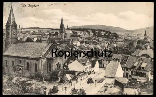 ALTE POSTKARTE ST. INGBERT OBERSTADT PANORAMA Totalansicht Ansichtskarte cpa AK postcard