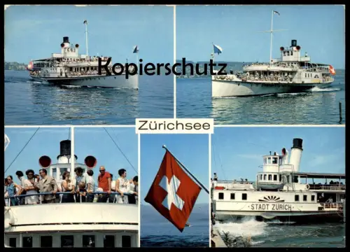 ÄLTERE POSTKARTE ZÜRICHSEE DAMPFER STADT ZÜRICH & RAPPERSWIL steamship bateau à vapeur Ansichtskarte cpa postcard AK