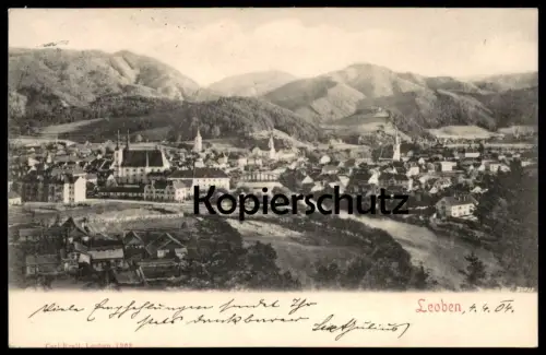 ALTE POSTKARTE LEOBEN STADTPARK 1903 MÄDCHEN SONNTAGSKLEID Kinderwagen Kind cpa Ansichtskarte postcard AK