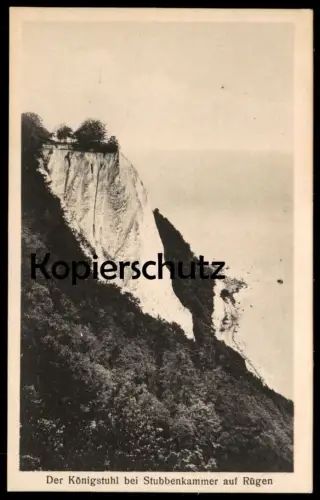 ALTE POSTKARTE INSEL RÜGEN DER KÖNIGSTUHL BEI STUBBENKAMMER KÖNIGSSTUHL Kreidefelsen Felsen Fels Ansichtskarte postcard