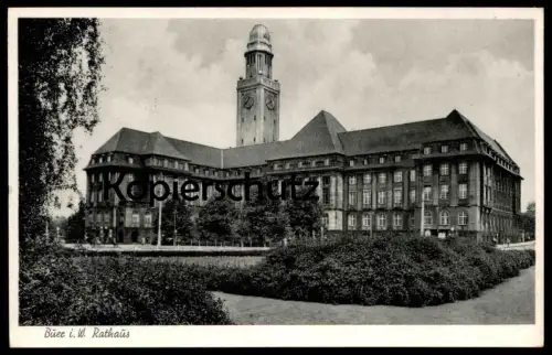 ALTE POSTKARTE BUER IN WESTFALEN RATHAUS 1950 Gelsenkirchen postcard cpa Ak Ansichtskarte