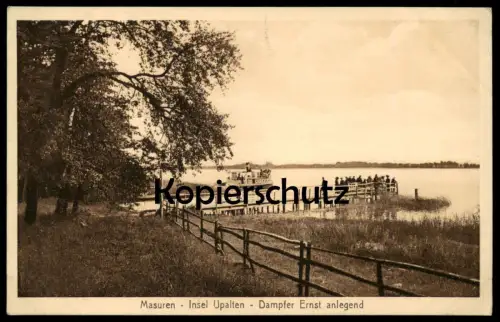 ALTE POSTKARTE MASUREN INSEL UPALTEN DAMPFER ERNST ANLEGEND Upalty Schiff steam ship AK Ansichtskarte cpa postcard