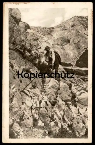 ALTE POSTKARTE KLETTERER AM ERZHERZOG KARL FRANZ JOSEF-STEIG RAXALPE RAX STEIERMARK Ansichtskarte AK postcard cpa