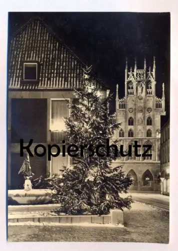 ALTE POSTKARTE MÜNSTER WESTFALEN MICHAELISBRUNNEN RATHAUS WINTER WEIHNACHTEN Ansichtskarte cpa postcard