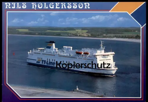 ÄLTERE POSTKARTE MS NILS HOLGERSSON TT-LINE FÄHRSCHIFF FÄHRE Line ferry Schiff Motorschiff ship cpa