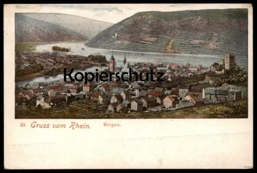 ALTE POSTKARTE GRUSS VOM RHEIN BINGEN cpa postcard AK Ansichtskarte