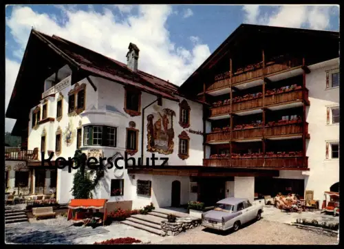 ÄLTERE POSTKARTE HOTEL KARWENDELHOF SEEFELD TIROL SONNENUHR Sundial cadran solaire Ansichtskarte cpa AK
