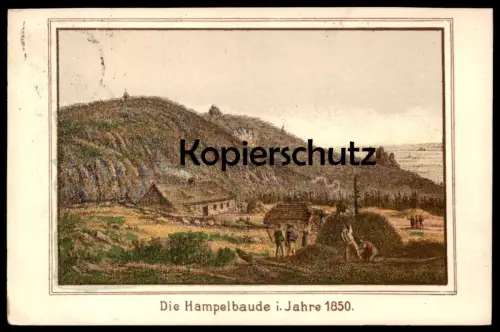 ALTE POSTKARTE RIESENGEBIRGE GROSSER TEICH 1225 M Ü. M. MIT SCHNEEKOPPE UND PRINZ-HEINRICH-BAUDE Schlesien Krkonose cpa