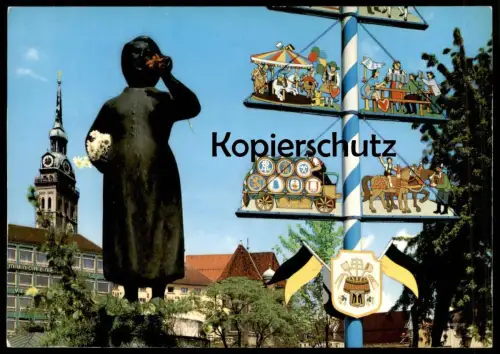 ÄLTERE POSTKARTE MÜNCHEN VIKTUALIENMARKT OLYMPIADE 1972 MARKT Liesl Karlstadt Brunnen Olympia AK postcard Ansichtskarte