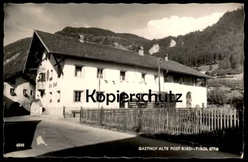 ALTE POSTKARTE GASTHOF ALTE POST RIED OBERINNTAL TIROL 877 METER postcard Ansichtskarte AK cpa